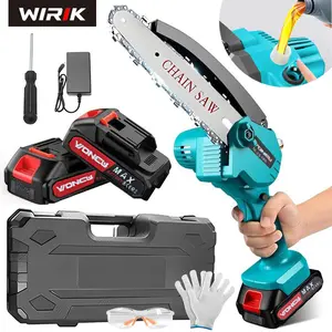 Mini Chainsaw Cordless 6 Inch – Upgraded Portable Electric Handheld Chain Saw with 2×3000mAh Batteries, Ideal for Tree Trimming & Wood Cutting – Compact Tool for Home & Garden