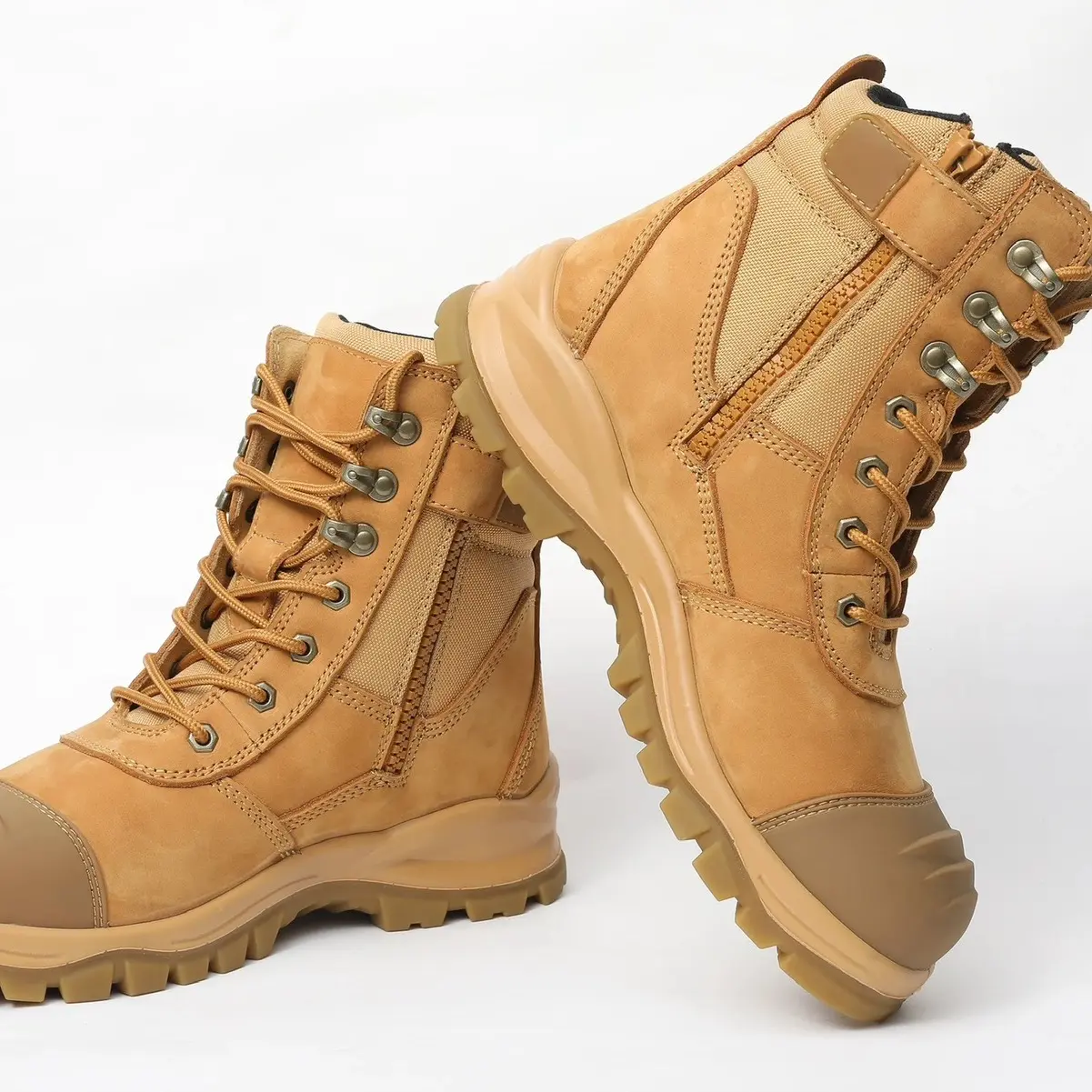 Steel toe Men's waterproof work boots with steel toe Leather Footwear Comfort Shoe Lace Soft Mens safety boots work  boot military  Walking Shoes to
