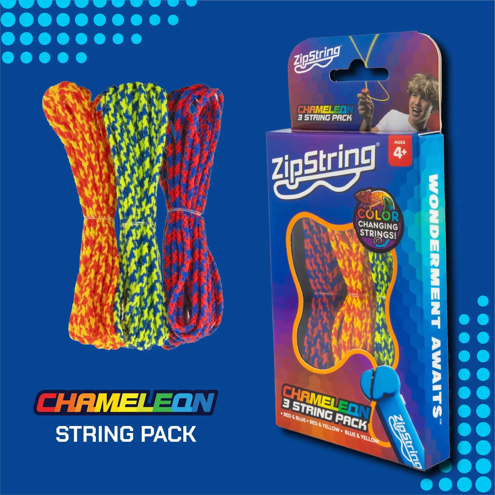 ZipString Chameleon String Pack | Color-Changing Performance Strings for ZipString Tricks & Visual Effects