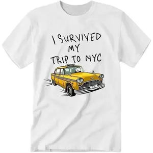 "I Survived My Trip to New York City" Funny T-Shirt, Unisex Casual Short Sleeve Printed Tee
