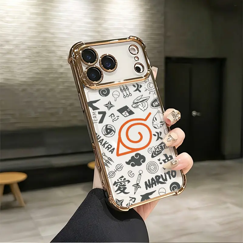 Anime Ninja Symbol Collage Aesthetic Design Pattern Casing For iPhone 17 16 15 14 13 12 Samsung 22 23 24 25 Plus Pro Max Ultra Soft Silicon TPU Shockproof Protector Vintage Unique Fashion Mobile cute Phone Case