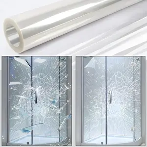 005mil Security Window Film 175in x 131ft Shatterproof Film Transparent Self-Adhesive Security Window Film 2Mil Anti Shatter Tempered Glass Film Glass protective window film for HomeOffice