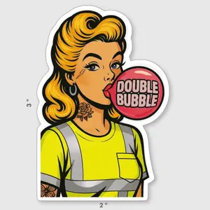 Double Bubble Overtime Hardhat Sticker