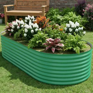 Gaomon Galvanized Raised Garden Bed, 6x3x2FT Heavy-Duty Steel Outdoor Planters, 24" Tall Rust-Resistant Metal Planter Box for Backyard Vegetable & Flower Gardening