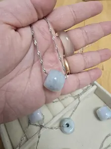 Type A Burma Jadeite Barrel Pendant Necklace