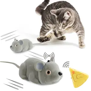 Interactive RC Mouse Toy for Cats – Electric Moving Mouse with Cheese Remote, Stimulates Hunting & Exercise