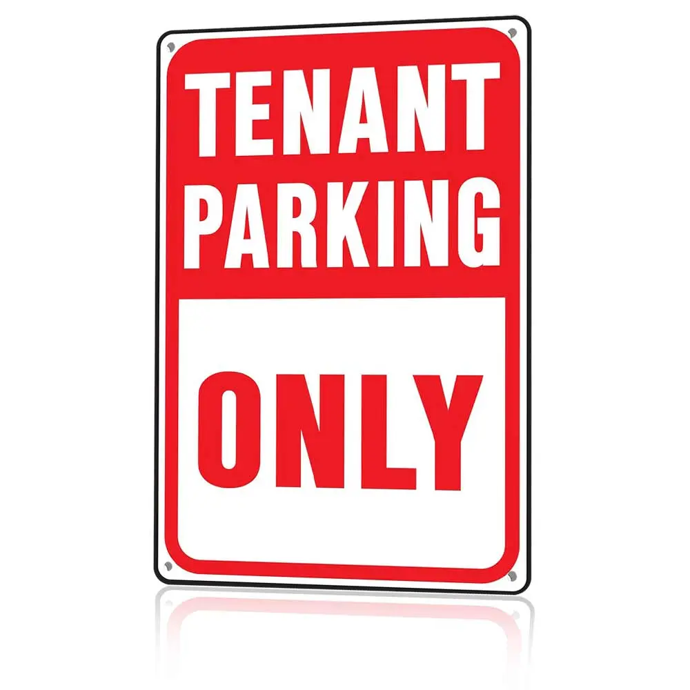 12x8 in Lightweight Eco-Friendly Aluminum Tenant Parking Sign - Bold Text, Fade Resistant, Easy Install, Mountable Retro Look Home Supplies Plaque for Apartment Complexes, Organizes Spaces, Stops Disputes, Screws, Keep Parking Areas Organized