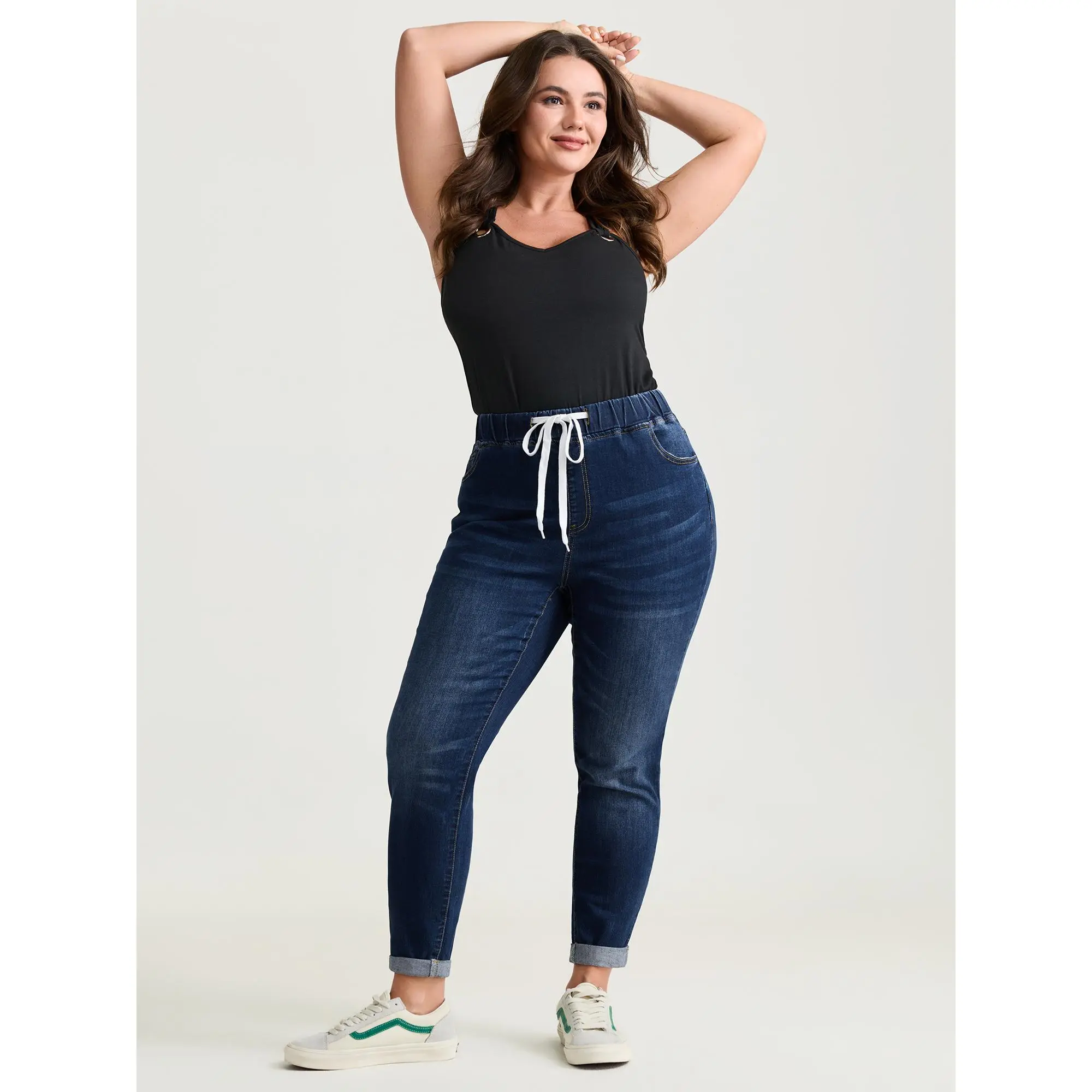 BLOOMCHIC Women's Plus Size Spandex Pull-On Stretchy Skinny Pants, with Pockets & Garment Details, M-6X Bottom,Summerfinds,back to school shopping