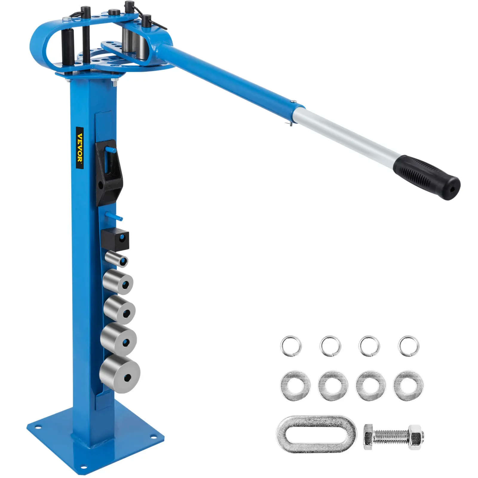 【summerfinds】VEVOR YP-38 Heavy Duty Metal Bender, 1-in to 3-in Flat Bar & Square Rod Bender, 7 Round Bending Dies, 33-in Floor Stand, 44-in Telescoping Handle, Hand Tools, Construction Tools