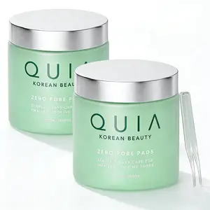 QUIA Dual-Action Toner Pads - Gentle PHA Exfoliation for Sensitive Skin, Instant Hydration, Pore Minimization, Smooth Clear Complexion, Blackhead & Blemish Control - 70 Soft-Touch Korean Textured Pads