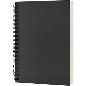 Blank Spiral Notebook, 1-Pack, Soft Cover, Sketch book, 100 Pages / 50 Sheets, 7.5 inch x 5.1 inch (Black)