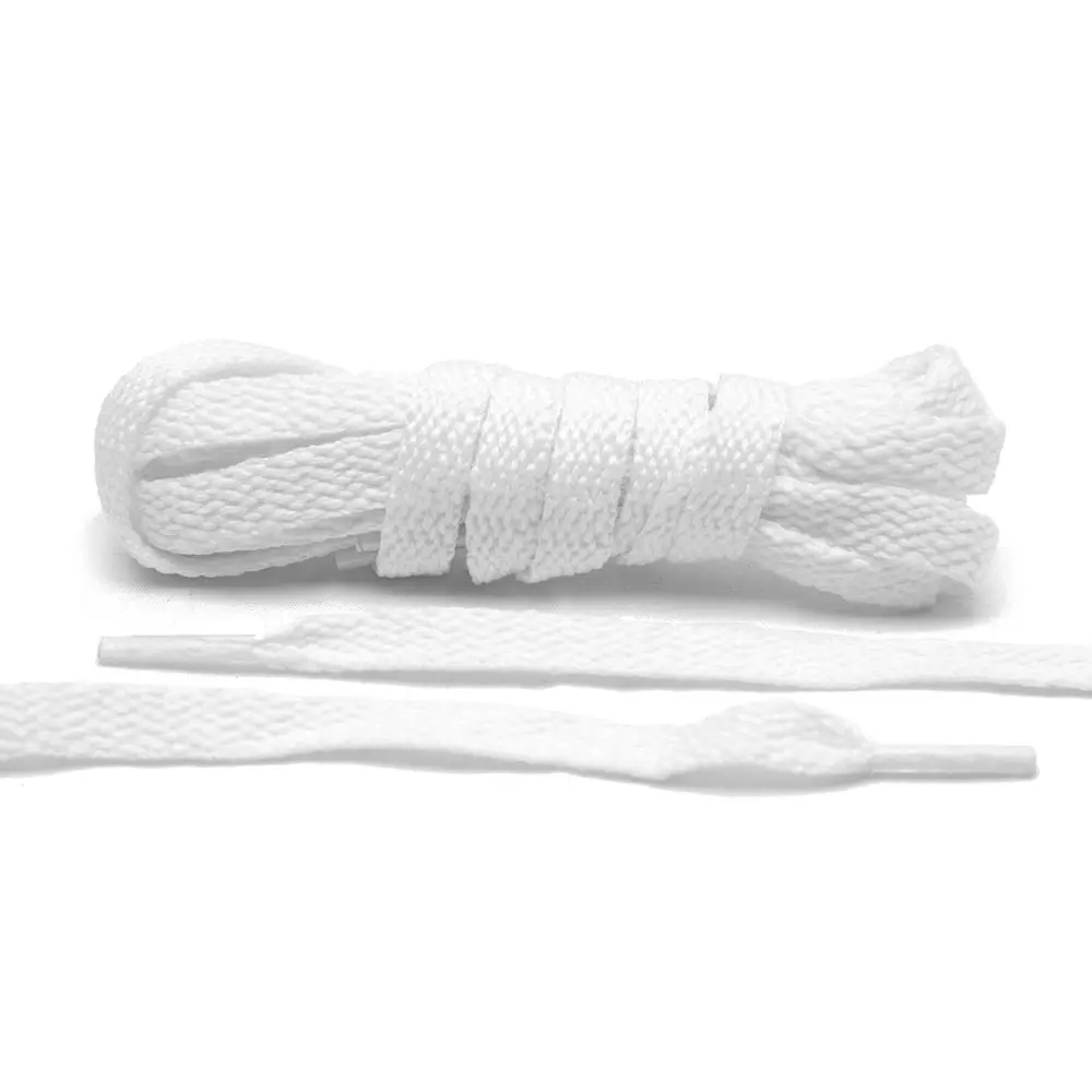 Lace Lab Classic Flat White Shoe Laces for Sneakers - Clean Crisp Replacement for Your Collection