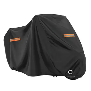 Thick Motorcycle Cover, Durable Protective Gear, Fluorescent Color Accents, Visibility, Suitable for All Vehicles, Reinforced Stitching, Simple Design