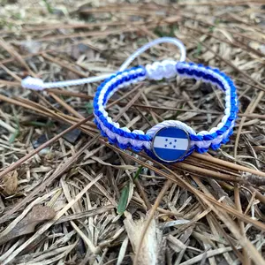 Unisex Honduras white and blue bracelet