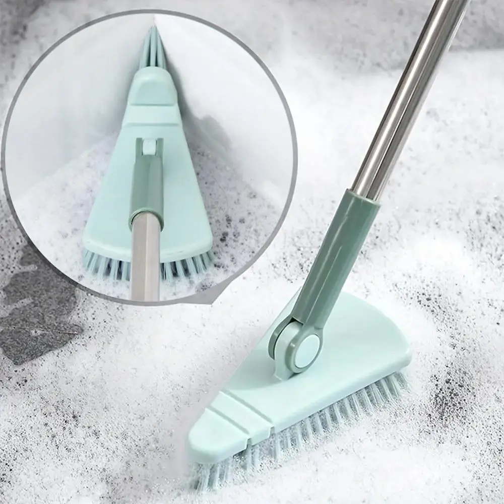 Stiff Bristle Stainless Shower Brush, Removable Durable Cleaning Brush with Long Handle, Home Essentials Professional Cleaning Tool for Bathroom Toilets & Kitchen Countertops & Balcony, Floor Tiles Cleaning Supplies 2024 Rug Cleaning, Summer Gift