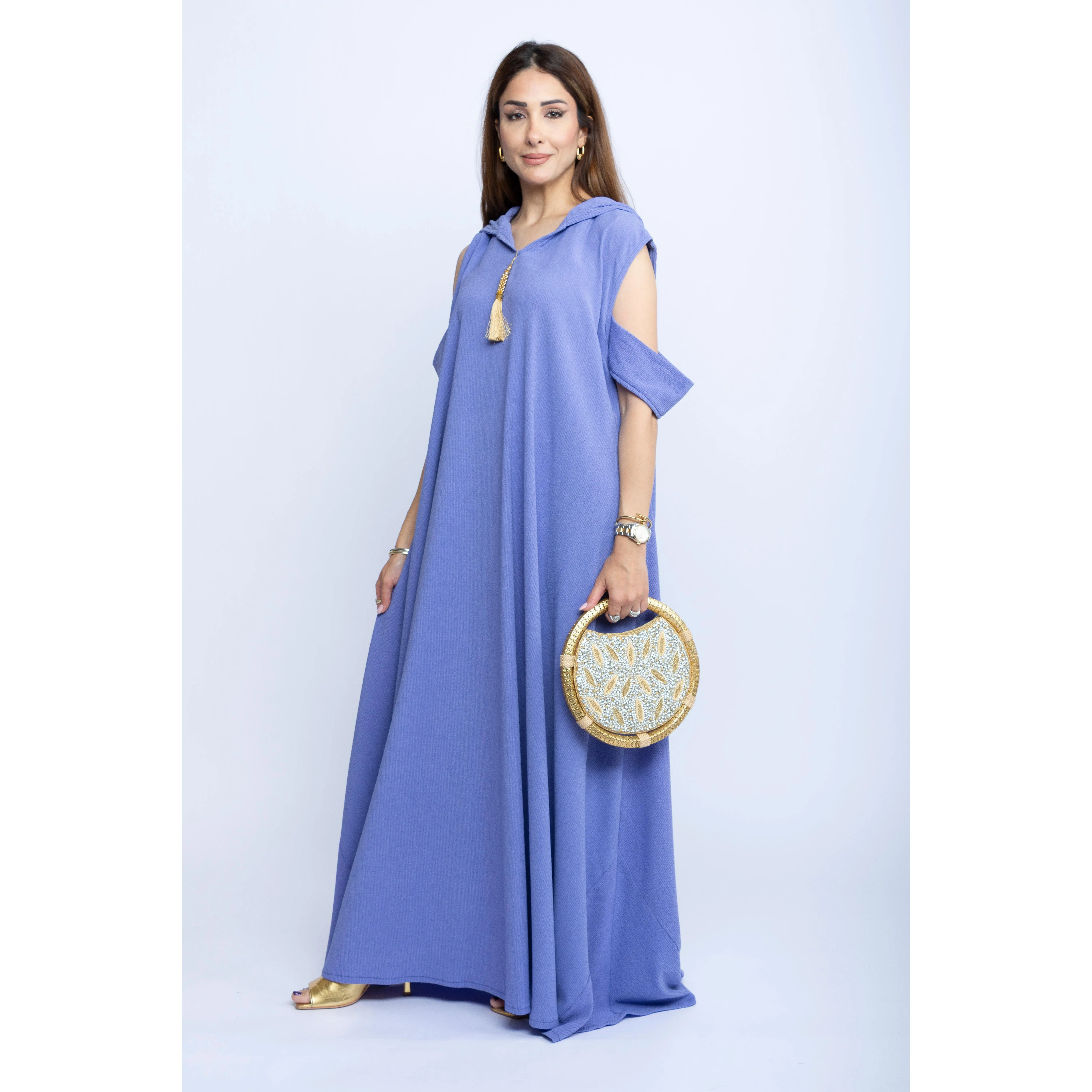 Lilac Drift Shoulder-Cut Kaftan