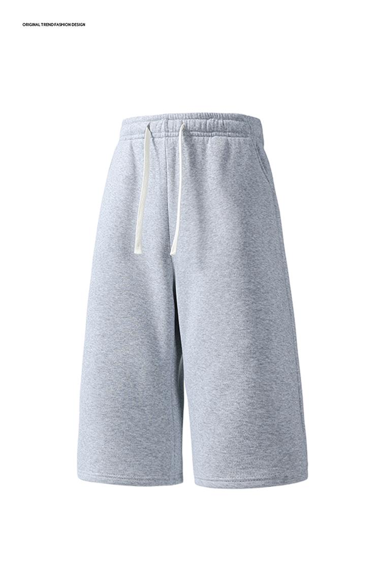 2-pack men’s summer casual athletic shorts, 7/8 length, loose straight fit, adjustable drawstring elastic waistband, skin-friendly breathable fabric