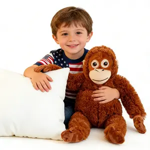 punch Monkey Stress Relief Toy Relieve stress Gorilla Plush Soft Stuffed Animal Cuddly Pillow Gifts for Kids Girlfriend Birthday Christmas Day Ultra Soft Child Safe Machine Washable