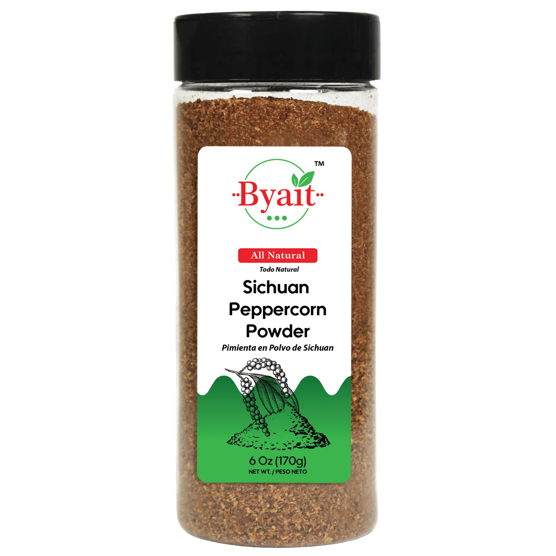 Byait Sichuan Peppercorn Powder 6 Oz, Fine Ground Szechuan Pepper for Numbing and Tingling Taste, Premium Quality for Cooking, Seasoning, and Flavoring