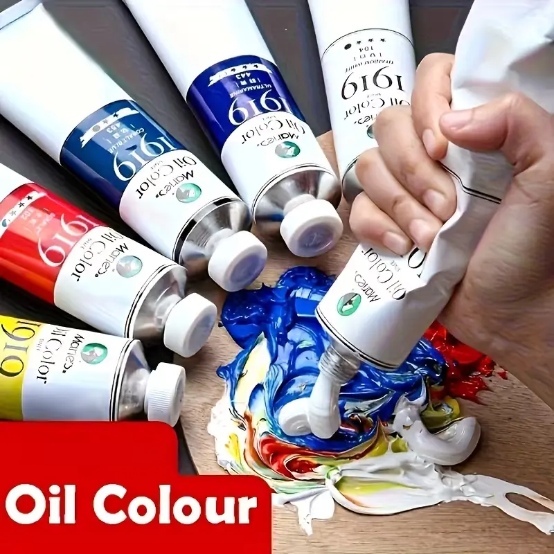 Marie's 5-color oil painting pigment set 1.69oz glossy oil color - five color set, 3 specifications to choose from - good coverage - bright and smooth colors, designed as a professional level painting tool for artists and students