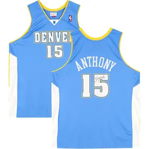 Carmelo Anthony Denver Nuggets Autographed Light Blue Mitchell & Ness 2003-2004 Authentic Jersey - Fanatics Authentic Certified - NBA Memorabilia