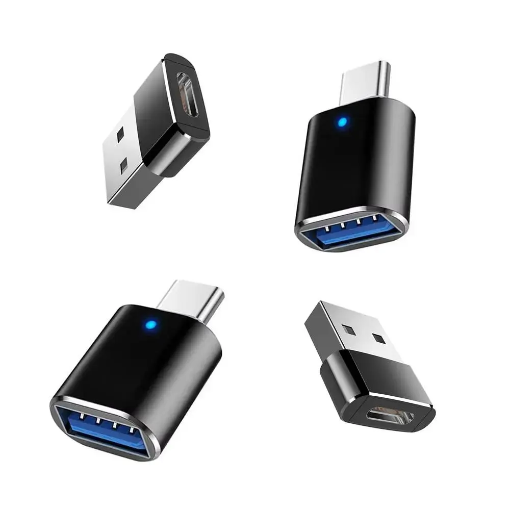 4PCS USB C Female to USB A Male Adapter, Compact Type C OTG Converter for Charging and Data Transfer, Travel USB-C Adapter for Laptop, Tablet, Phone