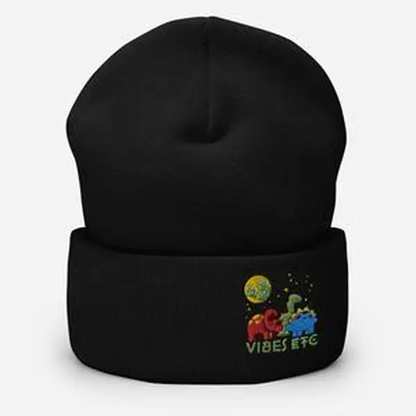 dinosaur herbivores embroidery | cuffed beanie