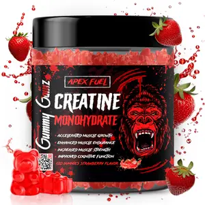 Apex Fuel Creatine Gummies 5g Strawberry 30 Servings Fitness Dietary Supplement Monohydrate Edible Chewable Muscle Energy Support Nutrition - Healthcare