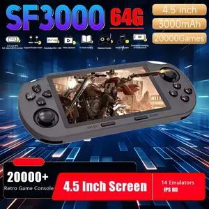 SF3000 Retro Game Console 64GB, Portable Video Gaming Machine with 20000+ Classic Games, 4.5 Inch HD Screen, TV Output Support, Game Night Gadget