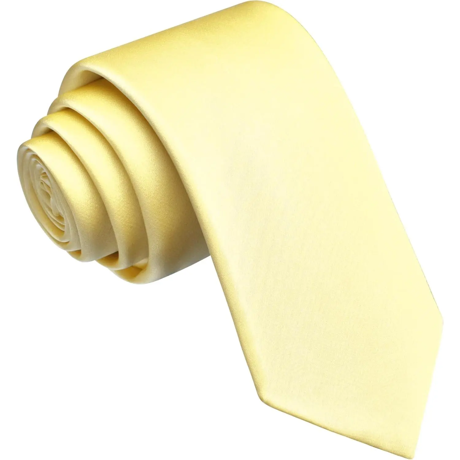 Men's Solid Satin Plain Ties, 2.4 in Slim Fit Necktie, Thick Animal-Friendly All Seasons Fabric for Business & Weddings with 1 Packing Box, With Box