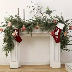 Christmas Ring Decorations, Artificial Christmas Garland for Table Fireplace Porch Window Staircase Outdoor Decoration