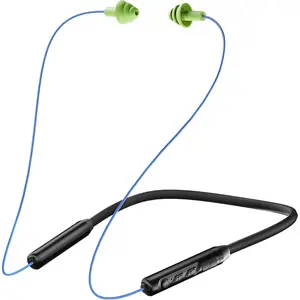 Earplug Headphones, Neckband  Earbuds earplugs-29db Noise Reduction isolating in-Ear earplug Earphones with Controls,IPX5 sweatproof,19+Hour (Blue Green)