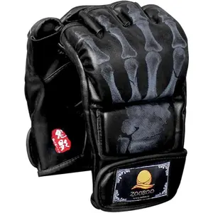 MMA Gloves, Half-Finger Boxing Fight Gloves MMA Mitts with Adjustable Wrist Band for Sanda Sparring Punching Bag Training
