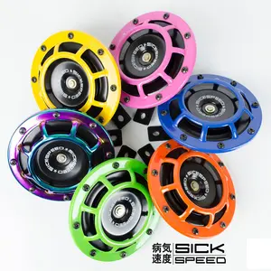 SICKSPEED Super Loud Compact Blast Tone Disk Horn for Car and Motorcycle - 118dB Noise Level, Easy Installation, Two Horns Included, Made in China