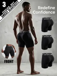 Men’s Upgraded Long Boxer Shorts, Detachable Padding for Lifted Butt, Super Soft Support, Sexy Cut, Ideal for Sports & Casual Wear, 2026 New Release, Perfect Fit for Shaping, Underwear