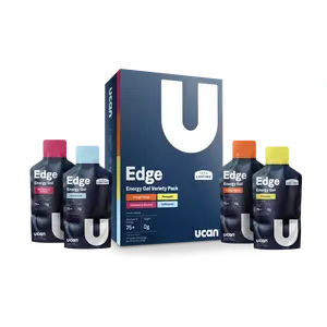 UCAN Energy Gel Variety Pack - 12 Gels in 4 Assorted Flavors - Strawberry Banana, Orange Mango, Pineapple, Original, Crash-Free Energy, No Sugar, Easy on  the Stomach