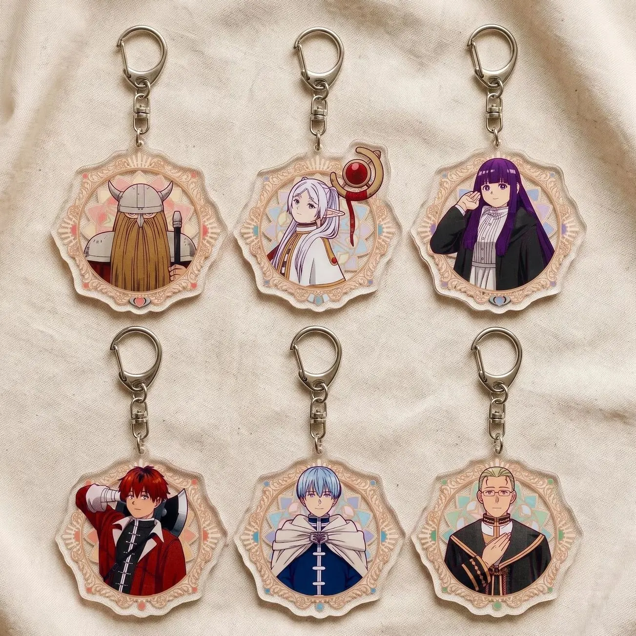 Frieren Beyond Journeys End Keychain, Fern Himmel Acrylic Charm, Light Academia Bag Accessory