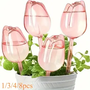 Tulip Shape Plant Watering Ball, Indoor Outdoor Greenery, Automatic Drip Irrigation, Self-Watering, Ideal for Home & Garden