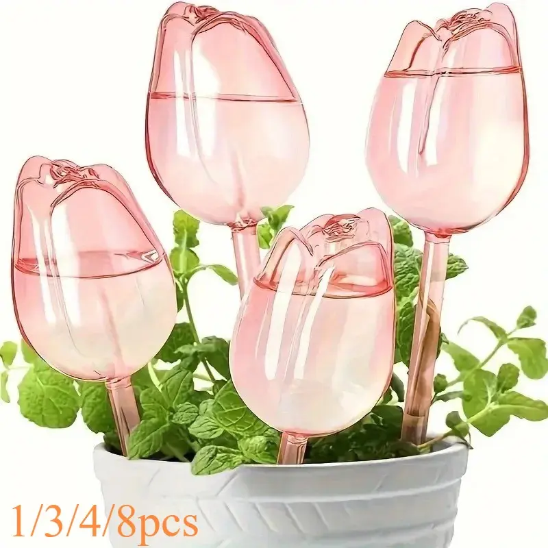 Tulip Shape Plant Watering Ball, Indoor Outdoor Greenery, Automatic Drip Irrigation, Self-Watering, Ideal for Home & Garden, Automatic Watering System, Automatic Watering Devices