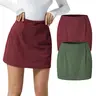 Halara 2-Piece High Waisted Invisible Zipper 2-in-1 Mini A-line Corduroy Casual Skirts Set
