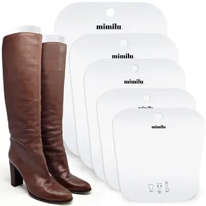 MIMILU 10 Pieces (5 Pairs) CLEAR Boot Shaper Form Inserts for Women And Men. Stand Up Shape Holder For All Types Of Boots From Tall Knee High, Cowboy, Equestrian, To Short Ankle Boots