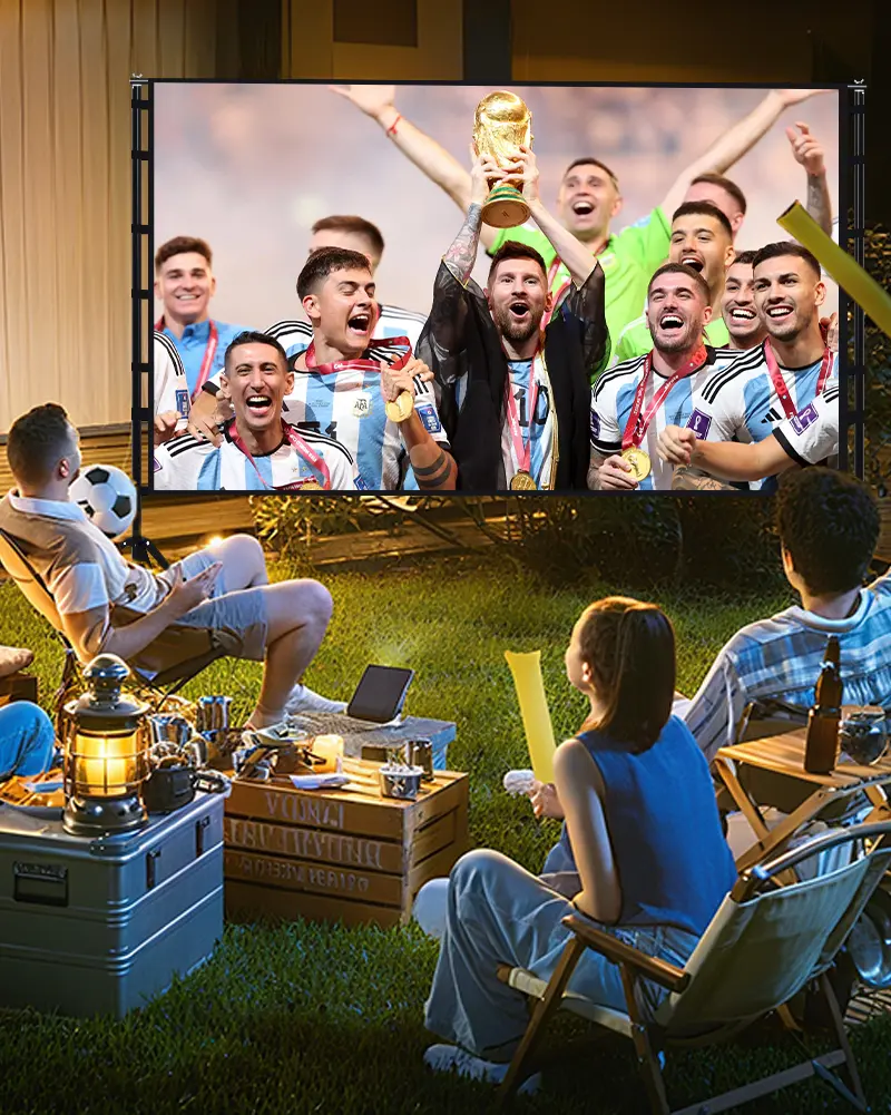 STWUI Projector Screen with Stand - 150 Inch Portable Projector Screens Outdoor Indoor Projector Screen 16:9 4K HD Outdoor Movie Screen with Carry Bag,Enjoy Home Theater Projection Screen Foldable Projector Screen