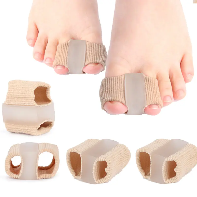 Men & Women's 4-Pack Lightweight Flexible Silicone Gel Bunion Separators - Snug-Fit Looped Hammer Toe Straightener for Separating Overlapping Toes, Daily Wear Foot Pain Relief