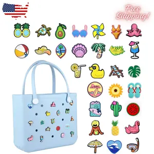 30pcs Charms for Bogg Bag, Must Have Beach Bag Accessories Charms
