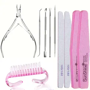 10Pcs Professional Manicure Set, Cuticle Nippers & Nail Care Tools,Sharp Stainless Steel Cuticle Nippers, Nail Manicure Kit