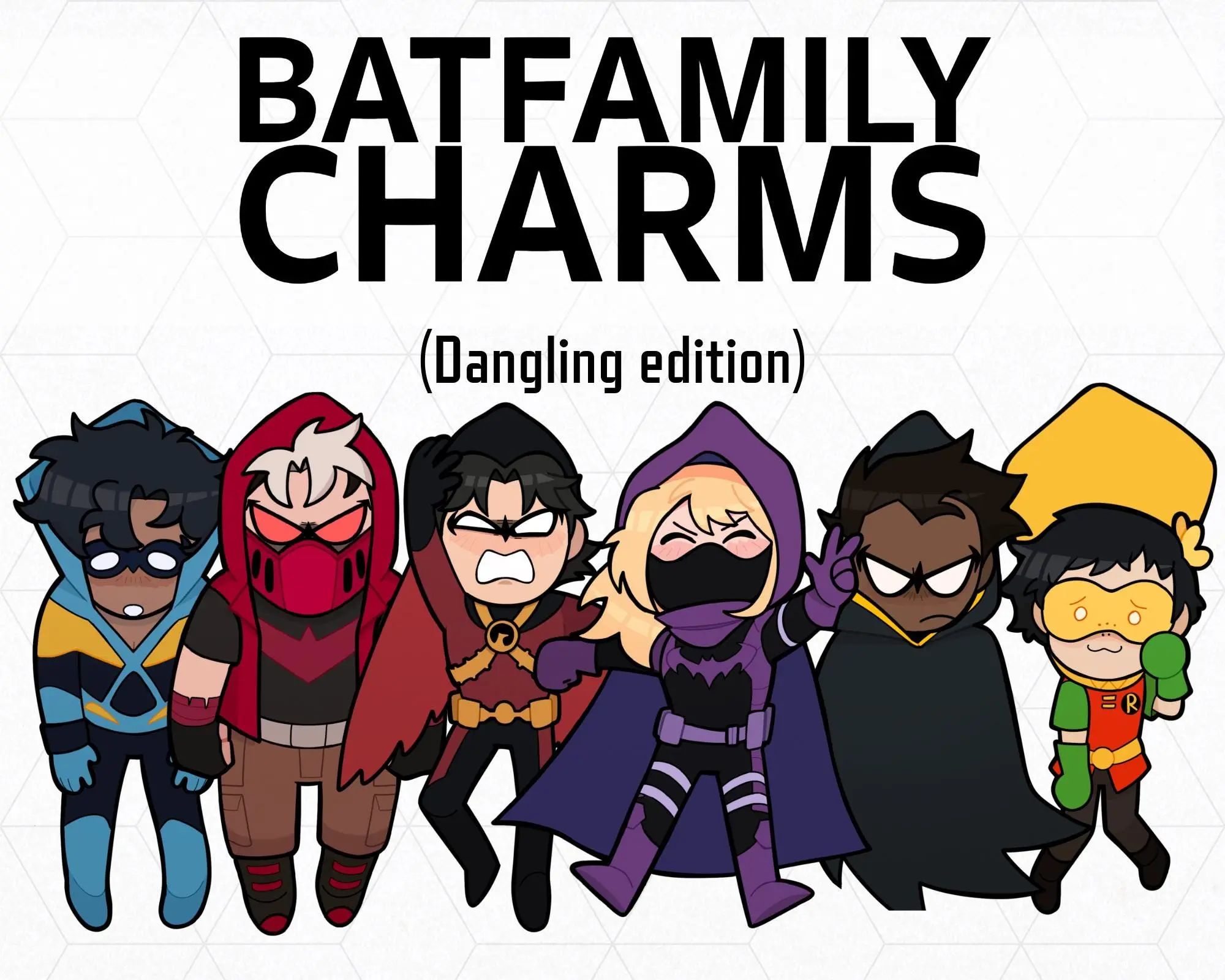 Dangling Batfam Keychain Acrylic Charms, Batfam Kawaii Keychains, Funny Keychain, Cute Accessory, Fun Charm For Backpack Or Purse | High Quality and Customer Favorite Items
