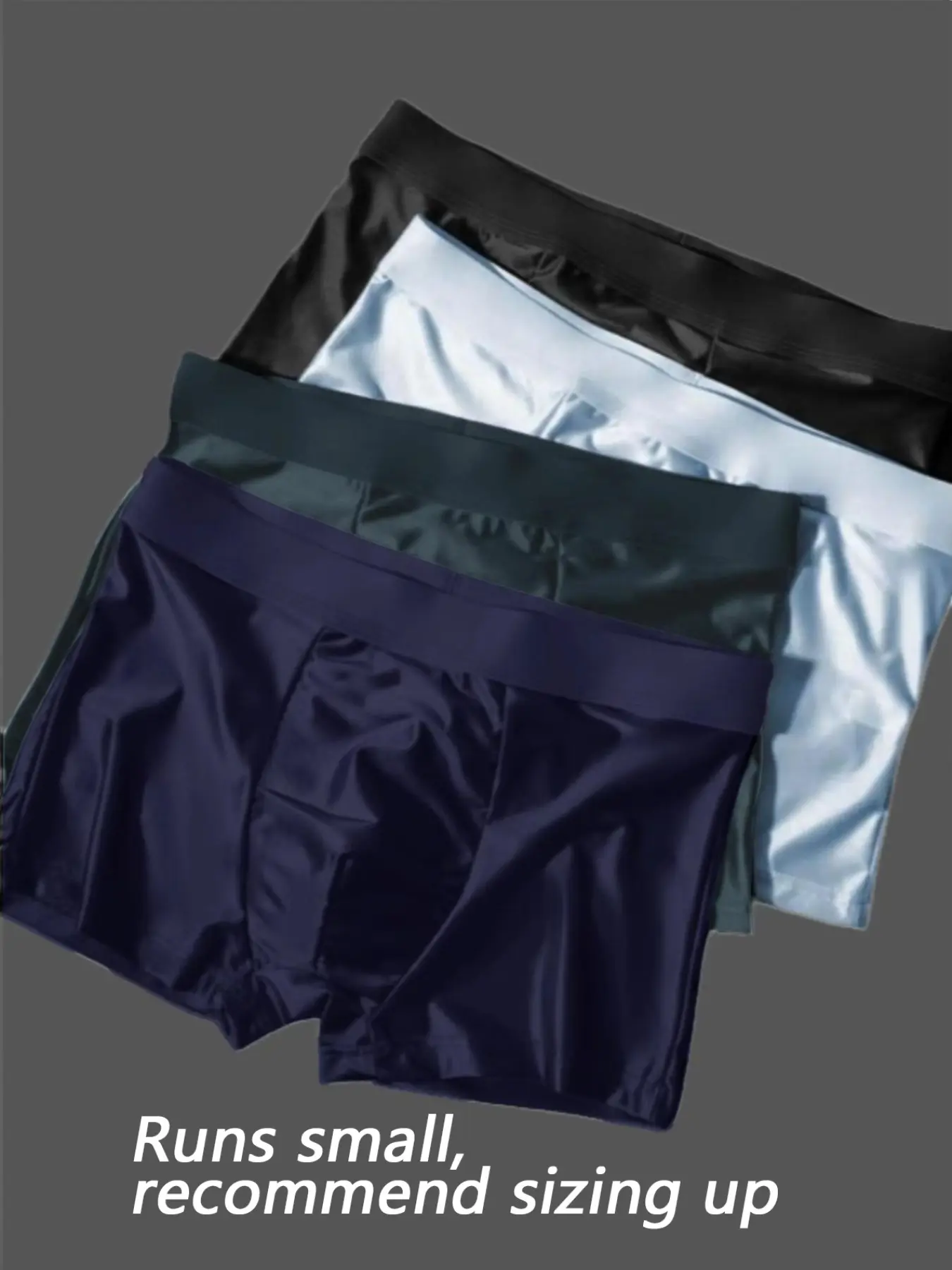 Men's Ice Silk Underwear Set, 4 Pcs Solid Color Boxer Shorts, Breathable Comfortable Fit, Ideal for Summer Wear, Boxers Breathable