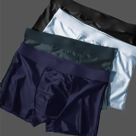 Men's Underwear Set, 4 Pcs Solid Color Boxer Shorts, Breathable Comfortable Fit, Ideal for Summer Wear, Boxers Breathable
