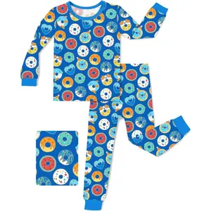 X-BHD40    Viscose Toddler Pajamas Boys Girls Baby 12M-8Y Pjs Sets Kids Snug fit 2pcs Long-Sleeve Sleepwear