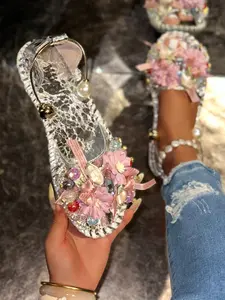 Women's Floral Sandals, Comfortable Indoor Outdoor Shoes, Fashion Flower Design, Perfect Gift for Her, Stylish and Comfy